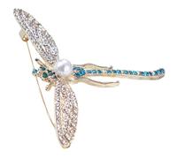 BESPORTBLE Broche de Libélula con Perlas y Cristales Diseño Elegante y Delicado Accesorio para Ropa Bufandas y Sombreros para Mujer Cumpleaños y Ocasiones Especiales