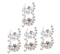BESPORTBLE Broche Decoración Esmalte Clasificado Bullicio Moda Patas Alfiler De Suéter Pin De Solapa De Camisa Pin De Solapa De Música Pasador De Nota Musical Aleación 2 Piezas X 4