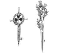 BESPORTBLE Broches Creativos 2 Piezas en Aleación para Ropa y Bufandas Accesorios Vintage para Mujer en Fiestas y Reuniones Diseño Escocés Detalles Finos Tamaño 500X300X050Cm