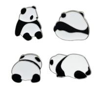 BESPORTBLE Broches de Aleación Diseño de Panda Set de 4 Pins de Dibujos Animados Accesorio de Ropa DIY para Mujer Insignias Decorativas Compactas y Duraderas para Chaquetas y Vestidos