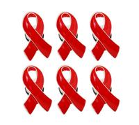 BESPORTBLE Broches de Roja para Concienciación VIH Sida, 6 Piezas de Aleación de, Pins para Eventos de Prevención y Apoyo Social