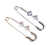 BESPORTBLE Broches para Bufandas y Chales Circonitas Brillantes Imperdibles de Metal en Color Dorado y Plateado Pack 2 Piezas Accesorios Elegantes para Ropa y Eventos