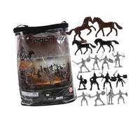 BESPORTBLE Caballero Medieval de Caballo Set de 52 Figuras de Soldados Miniatura para Niños Juguete de Guerra para Decoración de Mesa de Arena Realistas