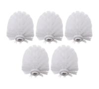 BESPORTBLE Cabezales de Cepillo de Inodoro de Plástico Blancos, Repuestos 5 Piezas, Cerdas Densas Resistentes, Accesorios de Limpieza para Baño, Recambio Compatible Mayoría de Escobillas