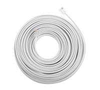 BESPORTBLE Cable Telefónico Extensión Rj11 6P4C 20 Metros Blanco Línea Telefónica Compatible Teléfono Fijo Fax y Módem Cable Delgado para Oficina y Hogar