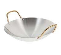 BESPORTBLE Cacerola de Acero Inoxidable 24 CM Doble Asa Sartén Wok Antiadherente para Estufa Doméstica Olla para Ramen y Cocina Versátil en Hogar y Restaurante