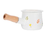BESPORTBLE Cacerola Esmaltada Pequeña Blanca Mango Ergonómico para Calentar Leche y Alimentos Olla Antiadherente Multifuncional para Cocina y Uso Doméstico Olla para Derretir Mantequilla y