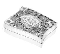 BESPORTBLE Caja caja de collar litter box present box Joyero Decorativo cajitas pequeñas talón pequeño grabado con primero caso de la baratija estuche Aleación de zinc Silver