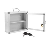 BESPORTBLE Caja de Almacenamiento para Medicamentos de Pared Compartimentos Integrados, Aleación y Acrílico, Portátil para Centros Comunitarios y Gestión de Objetos Perdidos