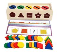 BESPORTBLE Caja de Clasificación de Formas de Madera Montessori Juguete Sensorial Divertido para Bloques de Colores para Desarrollo Cognitivo y Coordinación Manual Regalo Educativo Apilable