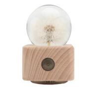 BESPORTBLE Caja de Música de Diente de León Preservada Bola de Cristal Pequeña y Base de Madera Adorno Decorativo para Dormitorio y Sala Obsequio para Cumpleaños 1 Unidad Caja de Obsequio