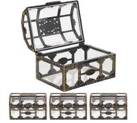 BESPORTBLE Caja de Obsequio Vintage Cofre del Tesoro de 4 Unidades, Pequeña Caja de Dulces de Fiesta en Color Cobre Antiguo, Contenedor de Golosinas para Bodas y Despedidas de Soltera