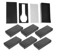 BESPORTBLE Caja de Reloj Rectangular Multifunción para Joyas, Papel Resistente con Espuma Interior, Estuche Portátil para Viaje y Obsequio, 10 Piezas en Color Negro, Tamaño Pequeño