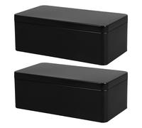 BESPORTBLE Cajas de Almacenamiento de Hojalata Negras para Guardar Dinero y Diseño Elegante 2piezas con Gran Capacidad Recuerdos y Dulces en Fiestas y Bodas