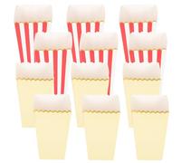 BESPORTBLE Cajas de Palomitas de Maíz de Papel Decorativas 12 Unidades Caja Cuadrada Plegable Roja Bordes Dorados Recipiente para Snacks en Fiestas Cine y Eventos