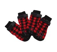BESPORTBLE Calcetines para Perros Antideslizantes y Navideños 4 Unids Cómodos para Mascotas.
