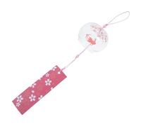 BESPORTBLE Campana de Viento de Vidrio Estilo Japonés Sonido Claro y Dulce para Decoración Exterior y Hogar, Adorno Vintage Rojo para Sala y Jardín