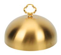 BESPORTBLE Campana para platos de acero inoxidable, 30 cm, de alta calidad, para teppanyaki, para hamburguesas y pizzas en oro elegante, cobertura perfecta para su carne y más