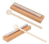 BESPORTBLE Campanas de Meditación de Percusión Manual 2 Piezas Mazo de Madera, Instrumento Musical para Yoga, Oración y Atención Plena, Campana Musical para Niños y Aula Educativa