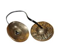 BESPORTBLE Campanas Tingsha de Meditación de Cobre Puro Hechas a Mano en Nepal, Par de Platillos para Yoga y Mindfulness, Instrumento de Percusión Ritual Sonido Claro y Duradero, Adecuado