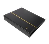 BESPORTBLE Carpeta de Sellos Álbum de Colección de Billetes Pu Negro, Clasificador de Anillas de 4 Anillas para Billetes y Monedas, para Coleccionistas, Colecciones Familiares y Fines