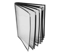 BESPORTBLE Carpeta Portamenús Transparente de PVC A4 Funda Resistente para Menús de Restaurante 8 Hojas 16 Caras y Bordes Blancos Libro para Menú Profesional Bares y Cafeterías