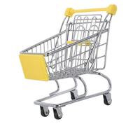BESPORTBLE Carro de la Compra Carrito de supermercado Mini einkaufswagen Mini Juguete Modelo decoración de la casa de muñecas Yellow