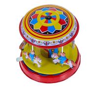 BESPORTBLE Carrusel De Cuerda Vintage para Niños, Juguete De Relojería Compacto y Ligero, Juguete De Viento De Metal, Decoración Retro para Fiestas y Hogar