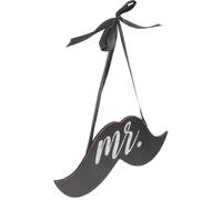 BESPORTBLE Cartel Colgante de Madera para Decoración de Boda al Aire Libre, Diseño Creativo Labios y Bigote, Decoración Rústica para Puerta y Porche, Adecuado para Fiesta y Celebración