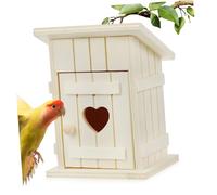 BESPORTBLE Casa para Pájaros De Madera Natural Sin Pintar Orificio De Entrada 8x7x10 Cm para Exteriores Nido Seguro para Aves Pequeñas Jardín y Amantes Naturaleza