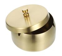 BESPORTBLE Cenicero de Acero Inoxidable Mediano 10 Cm con Tapa Anticeniza Resistente al Viento para Escritorio y Decoración Vintage en Hogar y Oficina