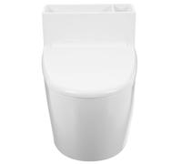 BESPORTBLE Cenicero de Pared para Baño con Tapa a Prueba de Viento, Forma de Inodoro, Acero Inoxidable y Abs, Diseño Compacto para Hogar y Oficina, Incluye Adhesivo sin Marcas, Ahorro