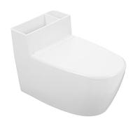 BESPORTBLE Cenicero De Pared para Baño con Tapa Antiolor, Acero Inoxidable y Abs, Compacto Prueba De Viento, para Uso Doméstico y Oficina, Diseño con Forma De Inodoro, Incluye Adhesivo