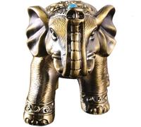 BESPORTBLE Cenicero de Sobremesa Vintage de Aleación Forma de Elefante Cenicero Tapa Antideslizante a Prueba de Viento para Salón y Oficina Contenedor de Cenizas Decorativo Multifuncional