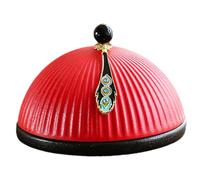 BESPORTBLE Cenicero Decorativo Oficial En Cerámica Rojo Tapa, Contenedor Creativo para Oficina y Hogar, Cenicero Vintage Estilo Sombrero, Accesorio Original para Escritorio,