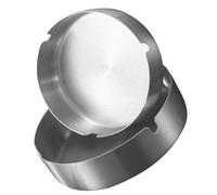 BESPORTBLE Cenicero Pequeño de Acero Inoxidable 8 CM Set de 2 Piezas Ceniceros Metálicos Resistentes a Golpes para Interior Hogar Oficina Hotel y Restaurante