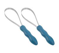 BESPORTBLE Cepillo Rascador Doble Cara para Muda de Pelo de Caballo de Acero Inoxidable Mango Ergonómico 2 Piezas Herramienta para Cuidado y Eliminación Eficaz del Pelo Muerto en Establos