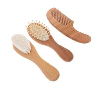 BESPORTBLE Cepillo y Peine de Lana Suave para Cuidado Delicado del Cabelludo Kit Portátil para Recién Nacidos y Bebés Diseño Práctico y Ligero