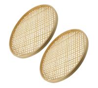 BESPORTBLE Cesta Coladora de Bambú Tradicional Chino 2 Piezas Diámetro 18 CM Cesta Multiusos para Cocina y Almacenamiento Hogar Colador para Aperitivos y Frutas Diseño Tejido Manual