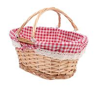 BESPORTBLE Cesta De Picnic Cesta De De Playa De Picnic Cesta Multiusos Alfombras Al Aire Canasta De Mantas Cesta Pequeña Canasta Gigante Juguete Bandejas Rojo Mimbre