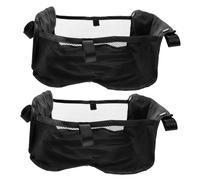 BESPORTBLE Cesta Inferior Para Cochecito De Ñiño Negro, Bolsa De Almacenamiento De Malla Durable, Organizador Multifuncional Para Carrito De Ñiño, 2 Piezas, Uso Viaje y Paseo
