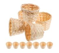 BESPORTBLE Cestas de Almacenamiento Tejidas de Madera 12 Piezas Organizador para Escritorio y Hogar Ideales para Guardar Pan Frutas y Objetos Pequeños