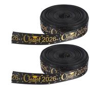 BESPORTBLE Cinta de Graduación Poliéster 4 Cm X 9 M, 2 Rollos para Manualidades y Decoración de Ramos, Cinta para Obsequio Graduación Clase 2026, Adornos y Lazos para Fiesta