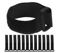 BESPORTBLE Cintas de Gancho y Bucle Negras 25 MM X 200 MM 25 Piezas Bridas Ajustables con Hebilla de Nailon Resistente para Organización y Almacenamiento de Cables Eléctricos Hogar y