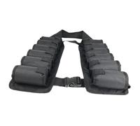 BESPORTBLE Cinturón de Cerveza Ajustable para Exteriores, Porta 12 Bebidas Bolsillos Multiusos, Lona Resistente Negra Adecuado para Senderismo, Camping y Picnics