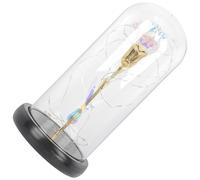 BESPORTBLE Clavel Preservado Cúpula de Vidrio Decorativa para Escritorio Flor Eterna Dorada Adorno para Obsequio Día Madre Aniversario y Cumpleaños Decoración Interior Elegante