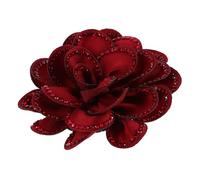 BESPORTBLE Clip para Zapatos con Flor Desmontable de Poliéster y Adorno Rojo para Mujer Encanto Nupcial para Bodas y Manualidades