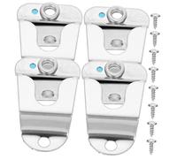 BESPORTBLE Clip Sujeción Micrófono de Mano para Radioaficionados y Cb, Gancho Metálico Resistente, 4 Unidades con Tornillos, Uso Coche y Oficina, Acero Inoxidable Color Plata