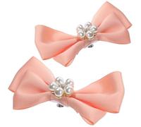 BESPORTBLE Clips para Zapatos de Boda Perlas y Lazo Rosa, Accesorios Delicados para Decoración y Transformación Apariencia Gran Día