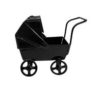 BESPORTBLE Cochecito de Juguete en Miniatura: Adorno de microdiseño, Accesorio para Cochecito, Silla de Paseo para Juego imaginativo - Muebles de guardería, Accesorios para casa de muñecas, Negro